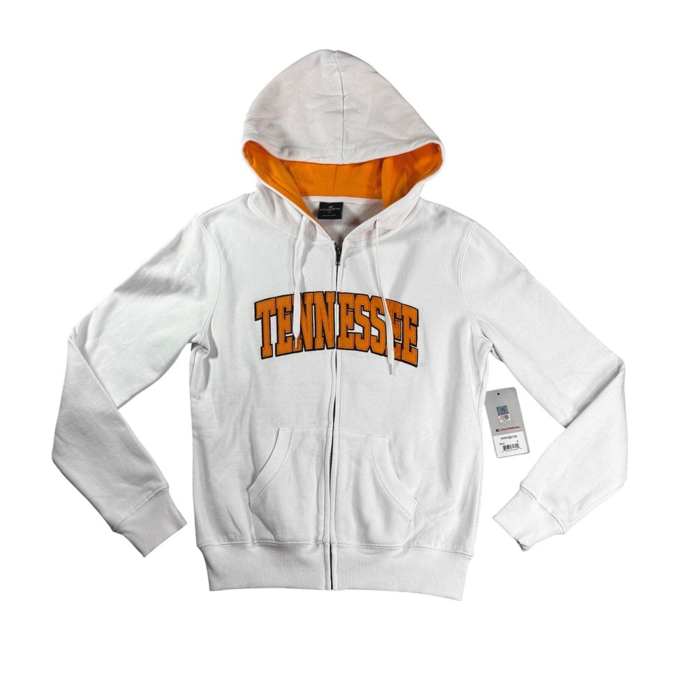 Colosseum Tennessee Volunteers Womens Full Zip Hoodie White Orange FFFF30017W S